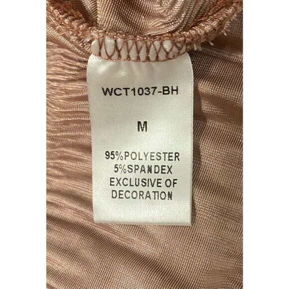 THML Velvet Smocked Women’s Top Flutter Sleeves Sz. M - Picture 6 of 6